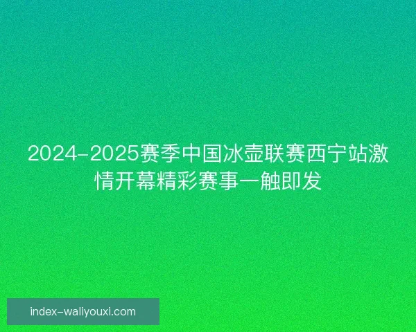 2024-2025赛季中国冰壶联赛西宁站激情开幕精彩赛事一触即发