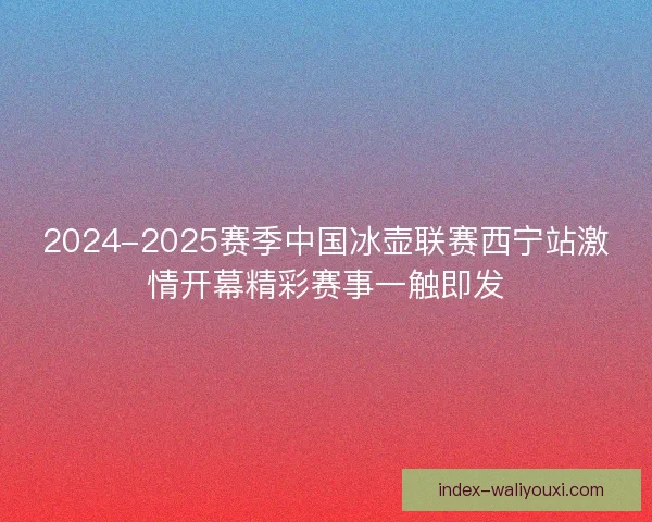 2024-2025赛季中国冰壶联赛西宁站激情开幕精彩赛事一触即发