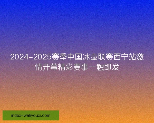 2024-2025赛季中国冰壶联赛西宁站激情开幕精彩赛事一触即发